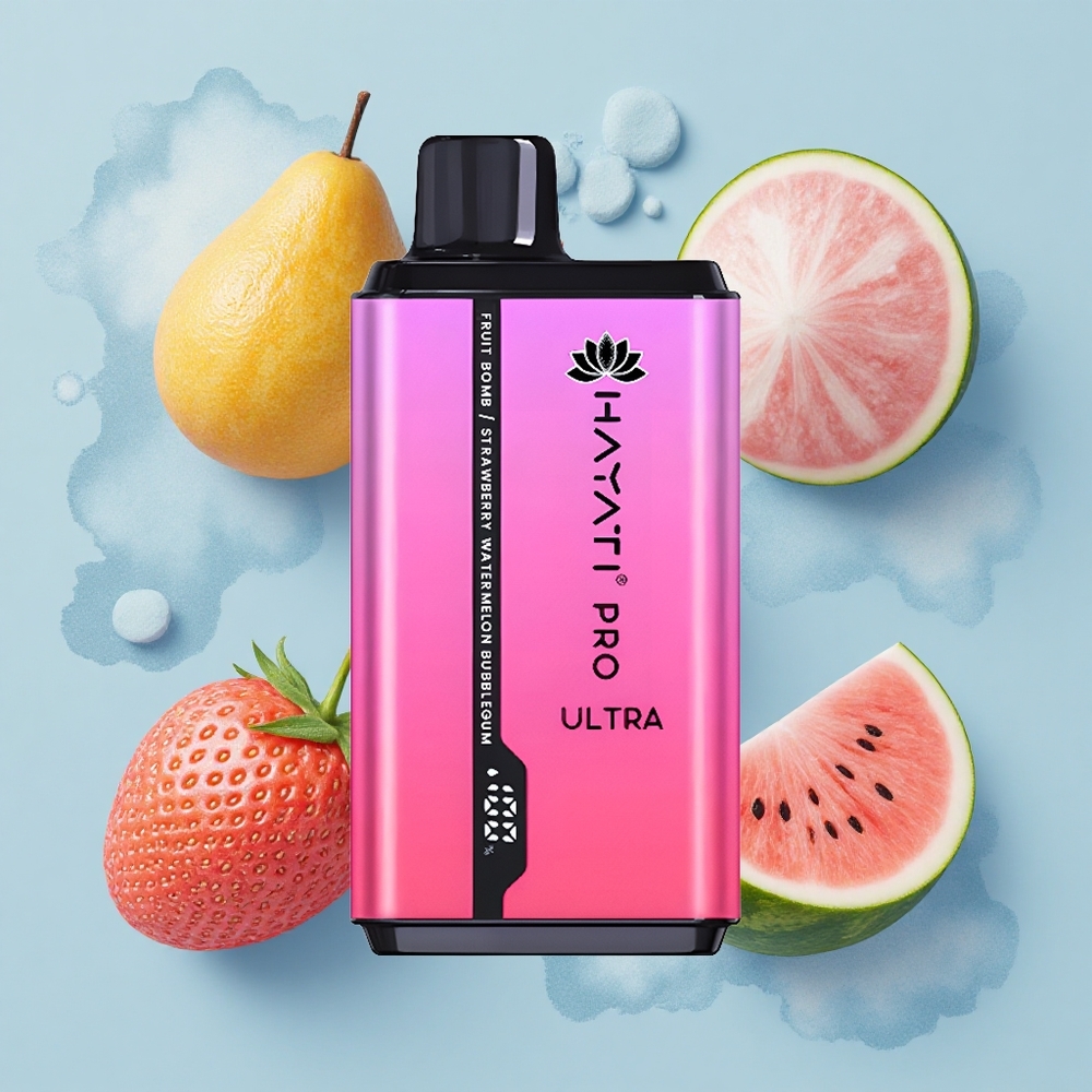 Hayati Pro Ultra 15000 Puffs Плодова Бомба Ягода Диня Дъвка с 850mAh и 12ml