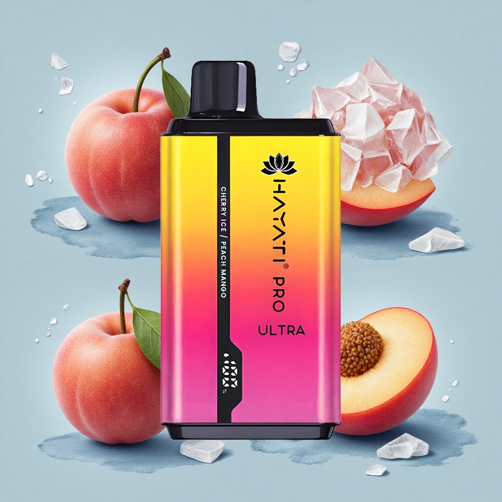 Hayati Pro Ultra 15000 Puffs Черешов Леден Праскова Манго 850mAh 12ml