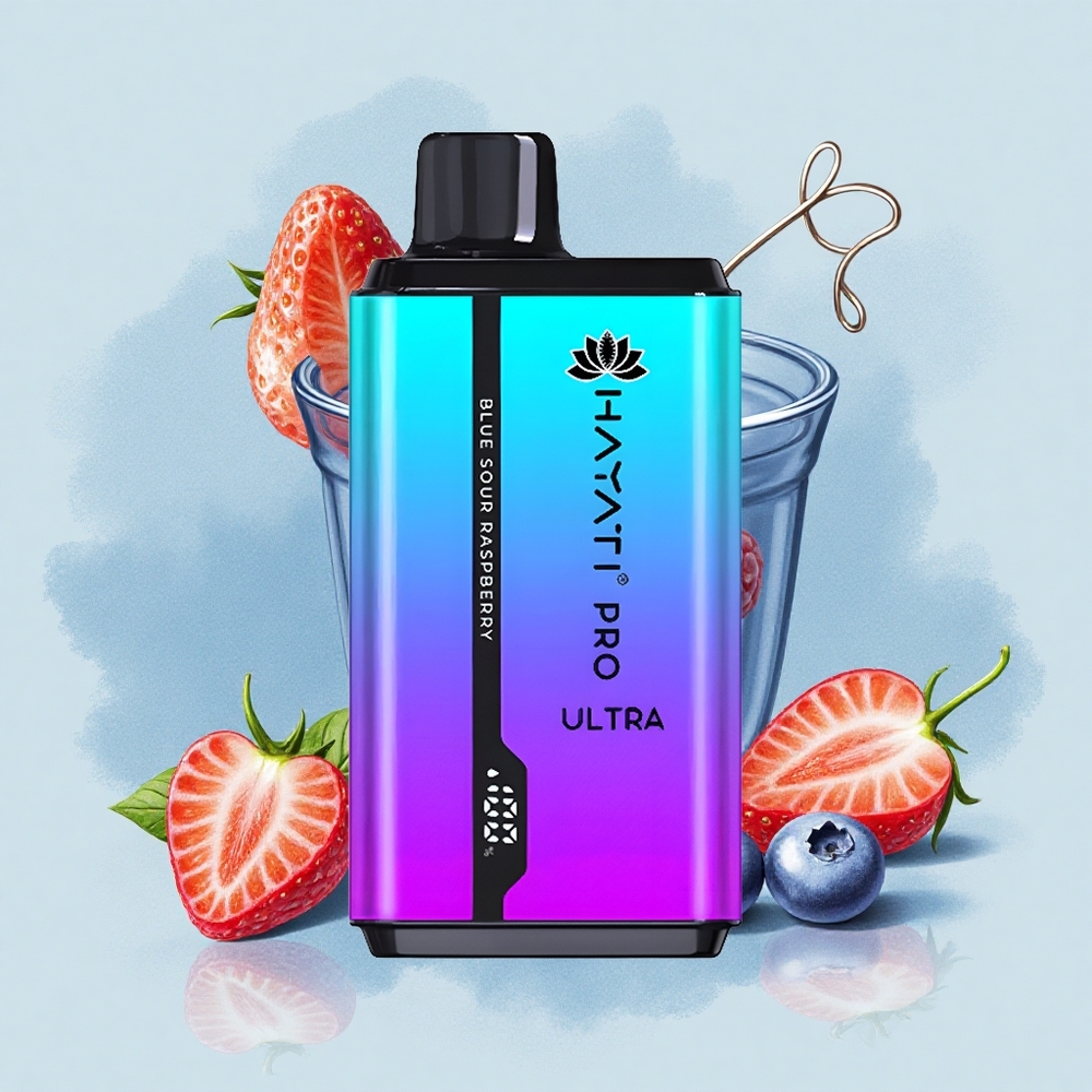 Hayati Pro Ultra 15000 Puffs Синьо Боровинково Ментолово Малиново Ментол 850mAh 24ml 2%
