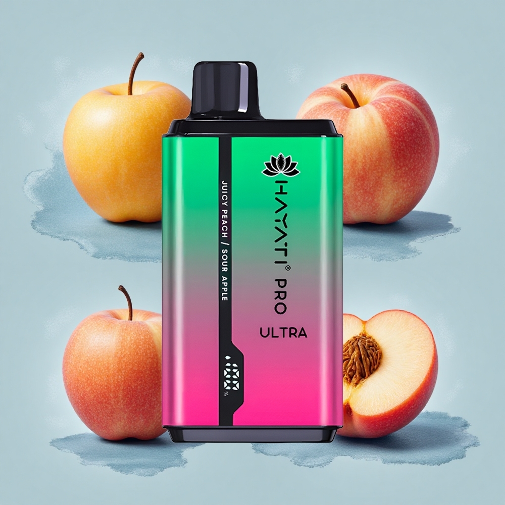 Hayati Pro Ultra 15000 Puffs Кисела Ябълка Сочен Праскова 850mAh 24ml