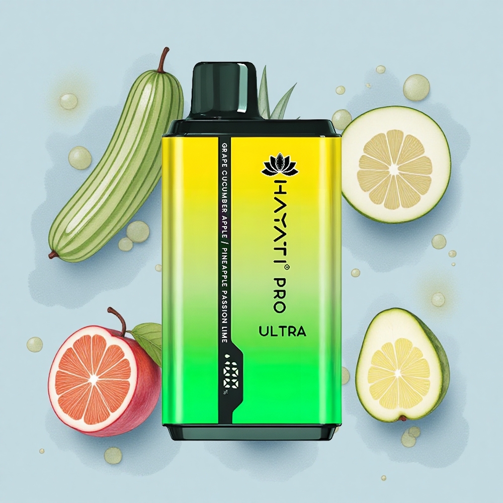 Hayati Pro Ultra 15000 Puffs Гроздова Краставична Ябълкова Ананасова Страст 850mAh 2 12мл