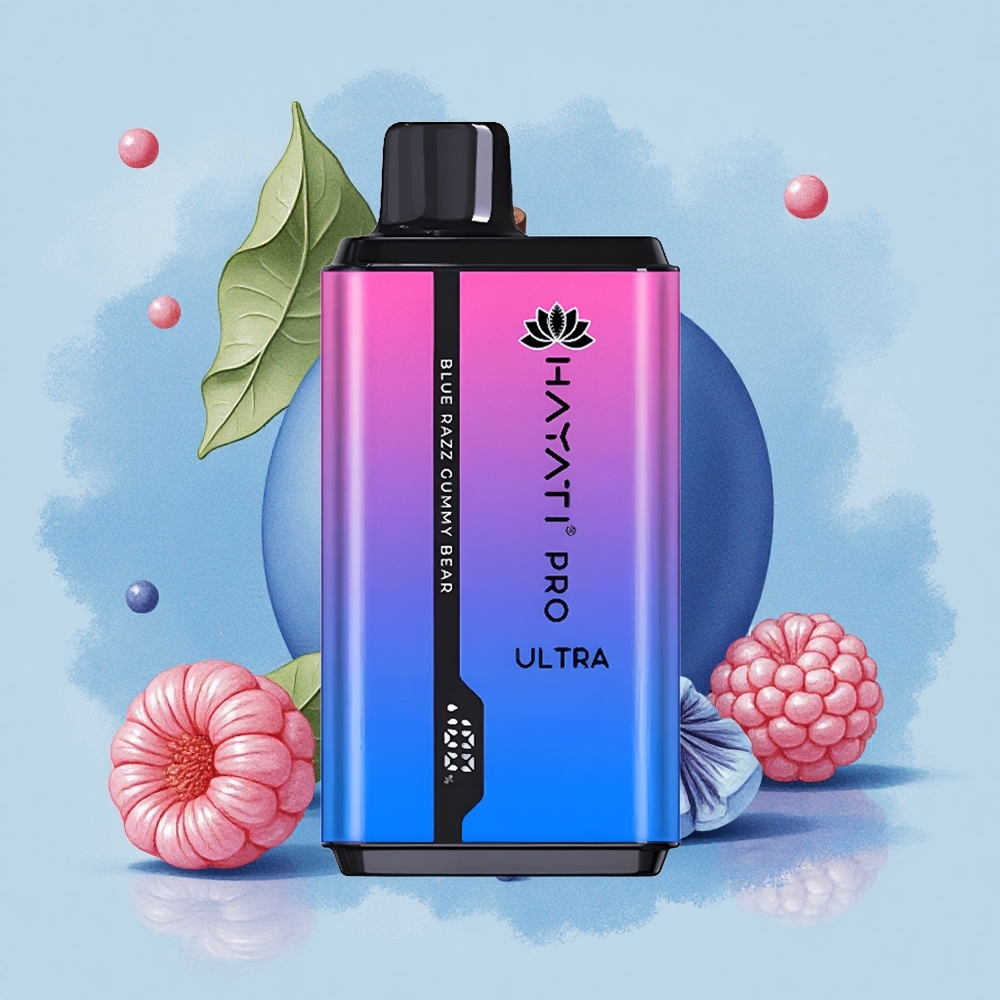 Hayati Pro Ultra 15000 Puffs Синьо Малинова Гумени Мечета 850mAh 2 12ml 2%