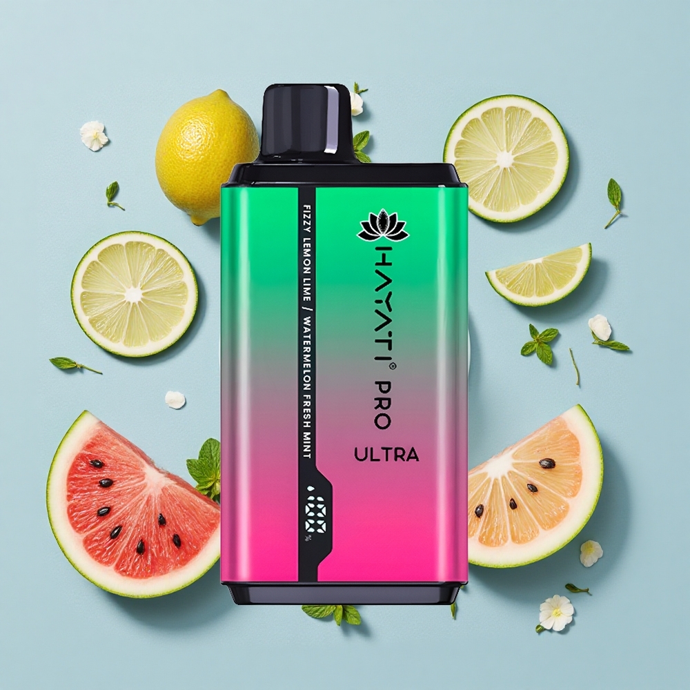 Hayati Pro Ultra 15000 Puffs Газеща лимонада & лайм диня прясна мента с 850mAh и 2 12ml
