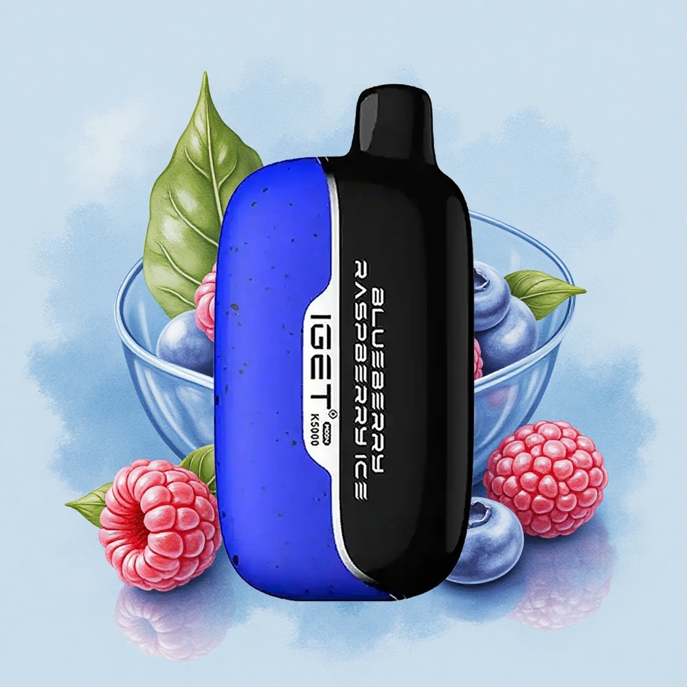 IGET Moon K5000 Puffs Боровинка Малина Лед PC Mesh 1.35 Ohm 5000 Въздуха