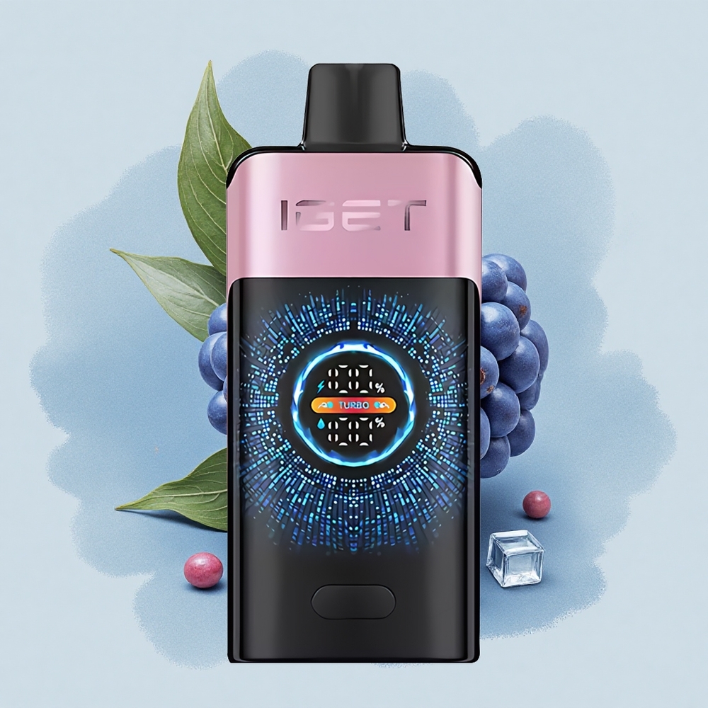 IGET ONE 12000 Puffs Боровинков Лед с Голям Извит Цветен Екран и Dual Mesh Coil