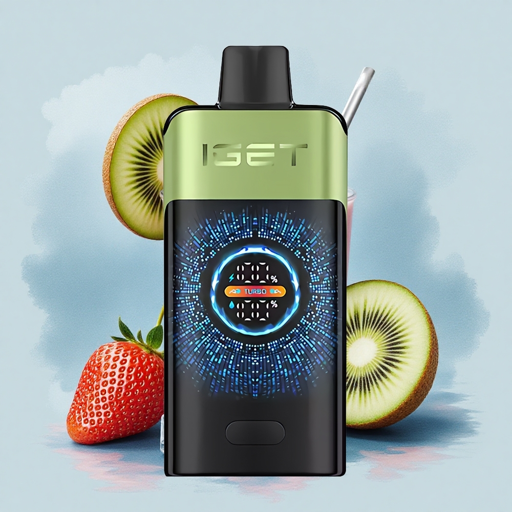 IGET ONE 12000 Puffs Ягодово-Киви Леден с Голям Извит Цветен Екран и Двойна Мрежова Намотка