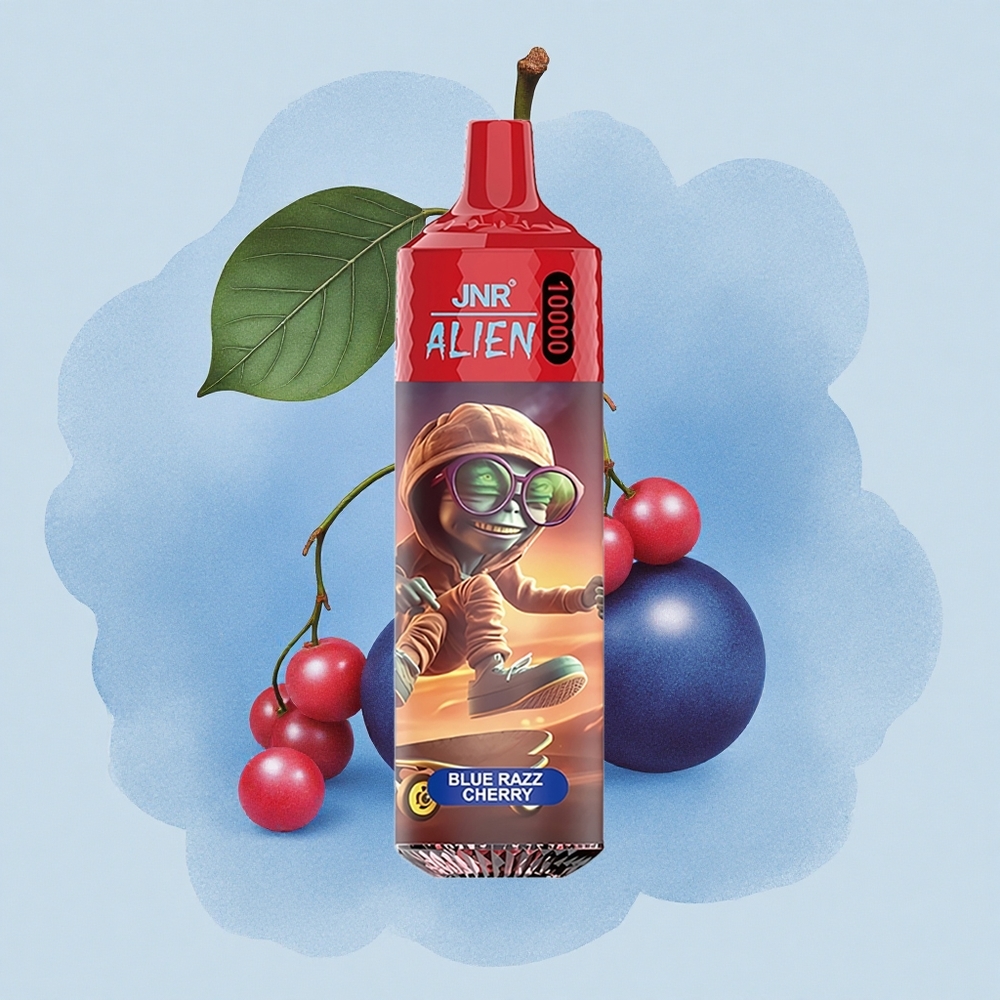 JNR Alien 10000 Синьо Малинова Череша със RGB светлини и 20ml течност