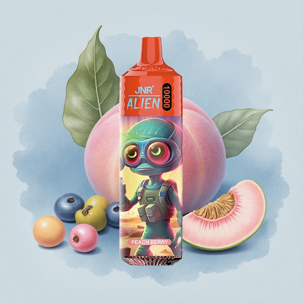 JNR Alien 10000 Пръскваща Ягода с RGB Светлини и Type-C Заряда