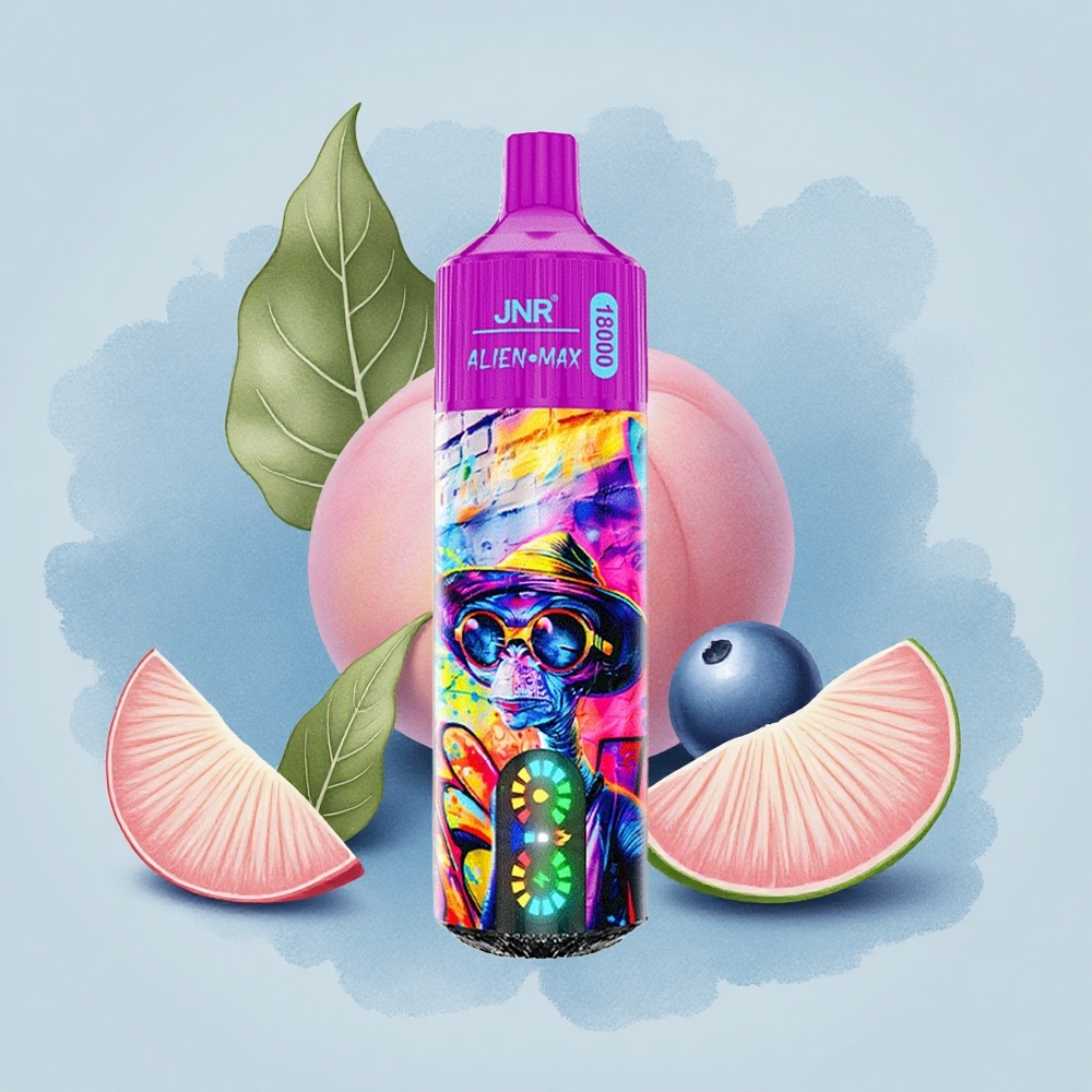 JNR Alien Max 18000 Праскова Боровинка Бонбон с Двойна мрежа и 20 вкуса