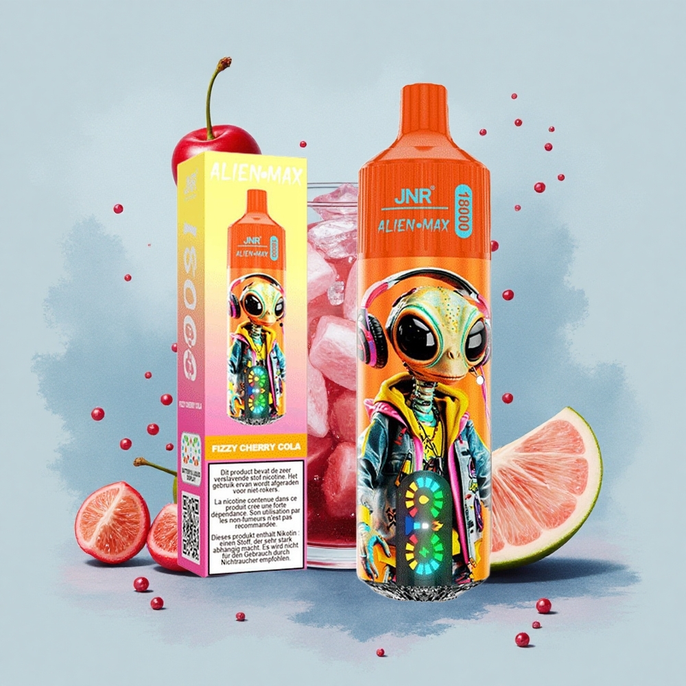 JNR Alien Max 18000 Газира Черешова Кола с Двойна Мрежова Намотка и Тип-C Быстро Зареждане