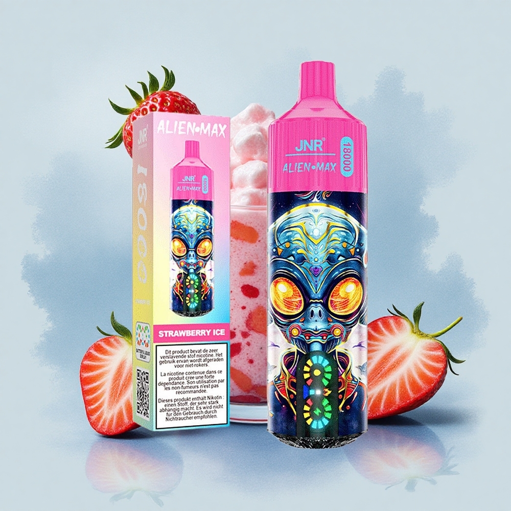 JNR Alien Max 18000 Ягодов сладолед с двойна мрежа и бързо зареждане