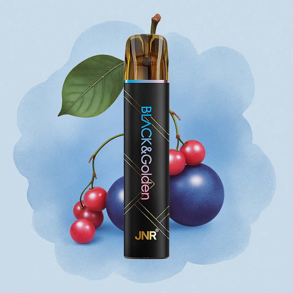 JNR Black&Golden 600+200 Синьо Раж Череша 800 Пуфове 2мл 2% Никотин