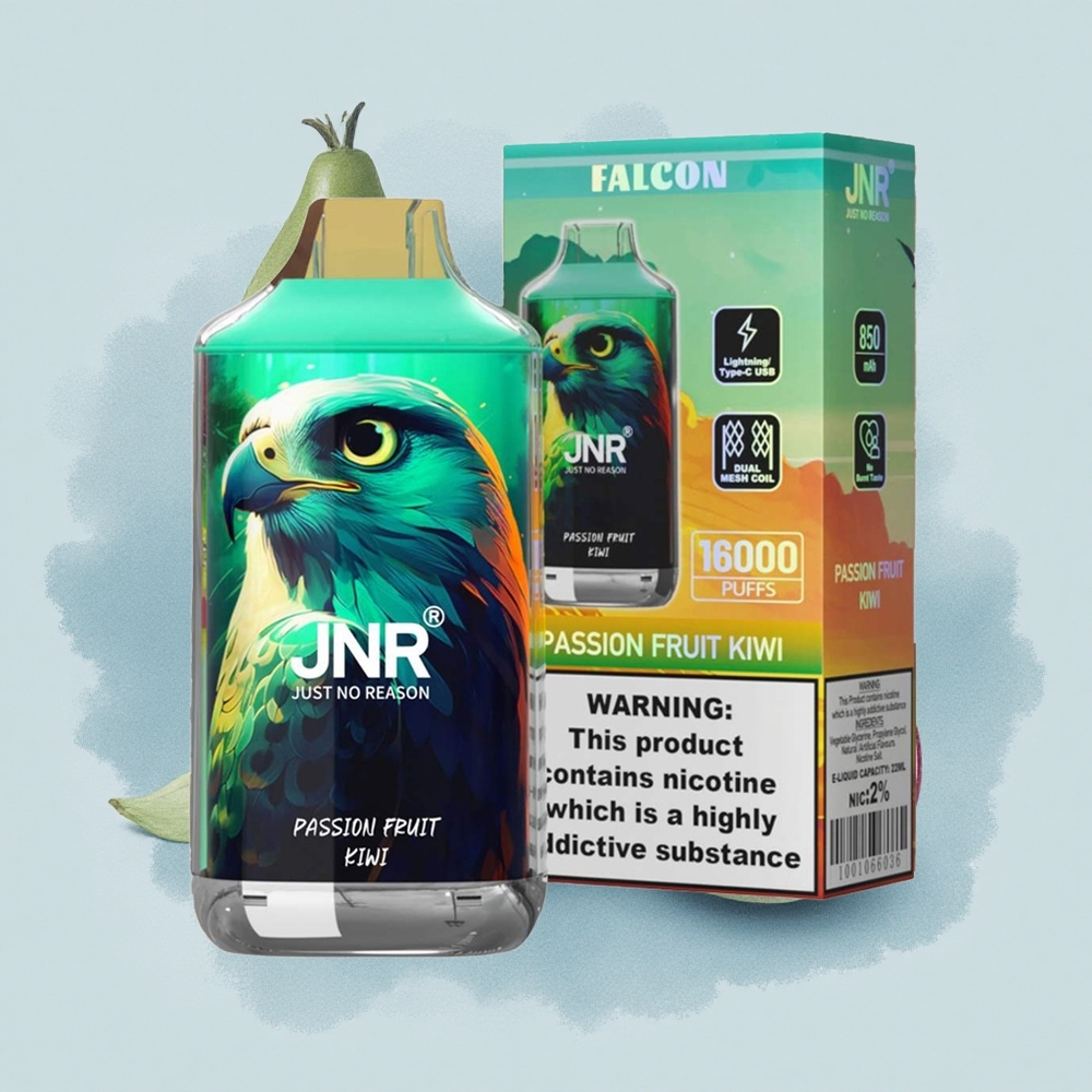 JNR Falcon 16000 Плод на страста киви 16000 пуфове 22ml двойна мрежова намотка