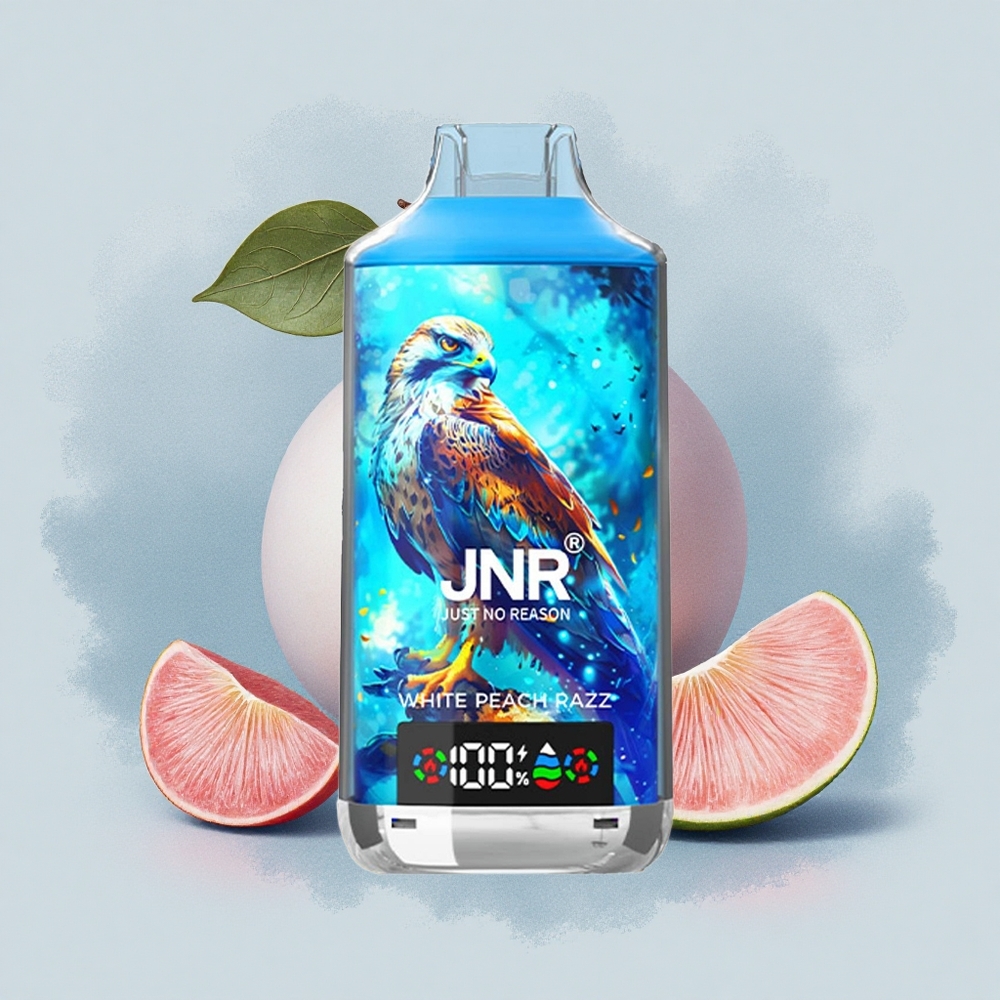 JNR Falcon X 18000 Бял Праскова Раз с Dual Mesh Coil и 24ml