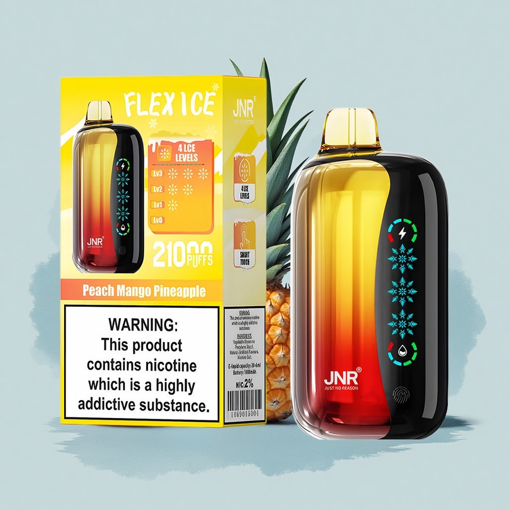 JNR Flex Ice 21000 Праскова Манго Ананас Лед + Персонализиран Въздушен Поток + 26мл Е-течност