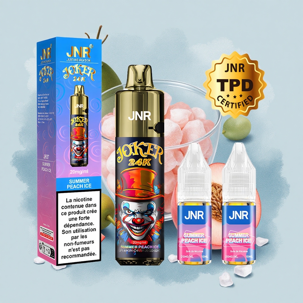 JNR Joker 24K Лятна Праскова Лед 10ml Странично Наливане Видим Ниво