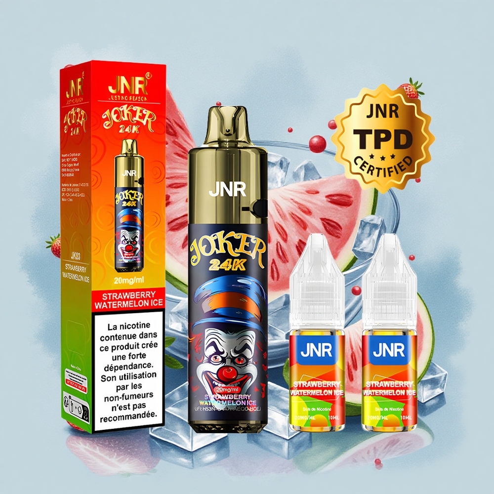 JNR Joker 24K Ягода Диня Леден 2% Никотин Видим Ниво на Течност Тип-C Зареждане
