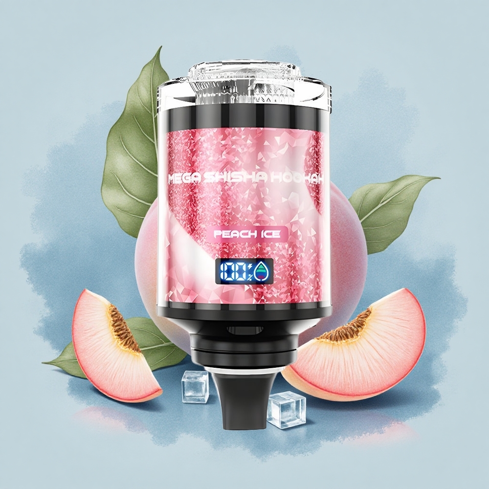 JNR Mega Shisha Hookah 100K Праскова Лед с 2200mAh и 60мл