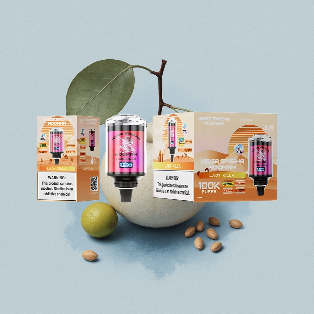 JNR Mega Shisha Hookah 100K Дама Убиец 2200mAh Интерактивен Екран