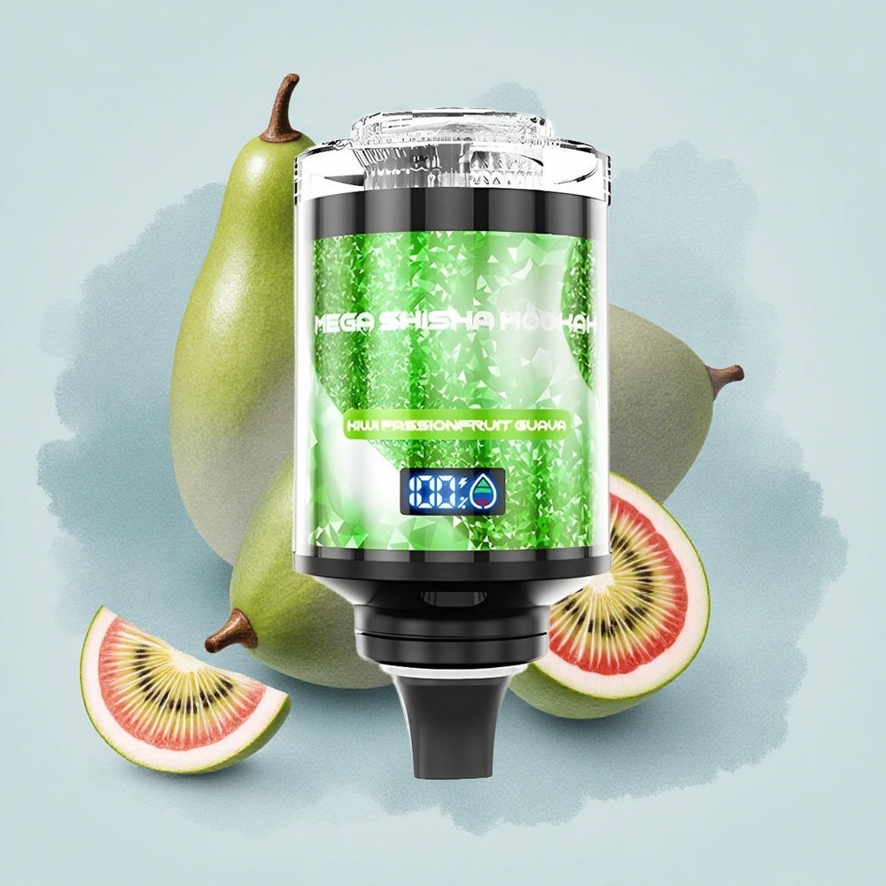 JNR Mega Shisha Hookah 100K Киви Пасънфрут Гуава 2200mAh Интерактивен Екран