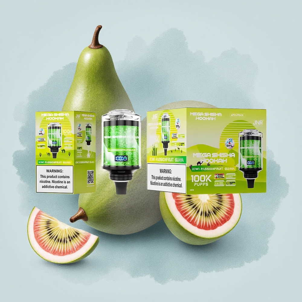 JNR Mega Shisha Hookah 100K Киви Пасънфрут Гуава 2200mAh Интерактивен Екран