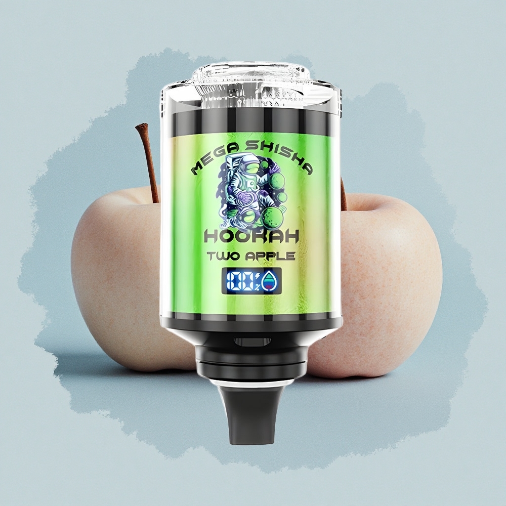 JNR Mega Shisha Hookah 100K Две Ябълки - 60мл Екран - 2200мАч