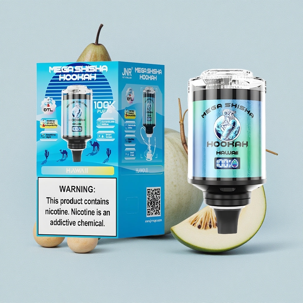 JNR Mega Shisha Hookah 100K Хавай Гигант с 60мл Капацитет и Интерактивен Екран