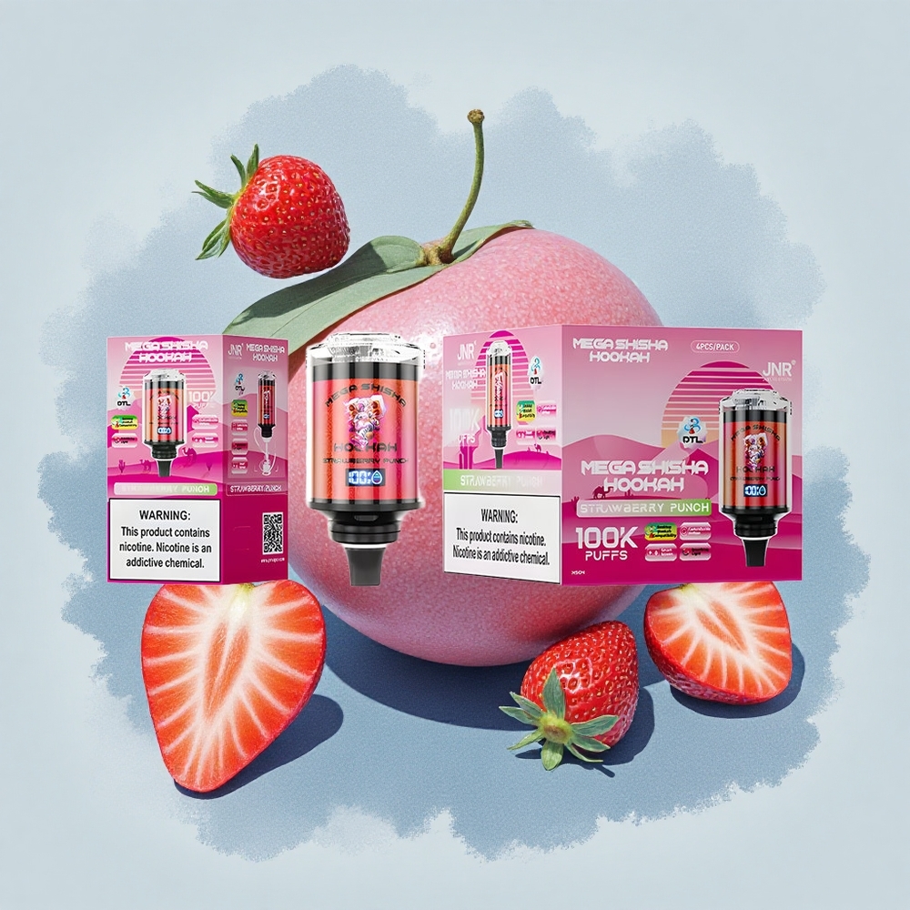 JNR Mega Shisha Hookah 100K Ягодов Удар с 60ml Капацитет и 2200mAh Батерия