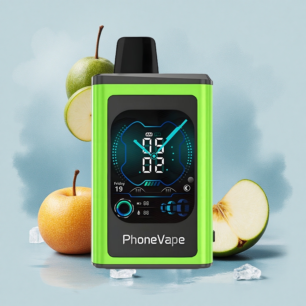 JNR PhoneVape 30000 КиселоЯбълков Лед с Type-C Зареждане и Регулируем Въздушен Поток