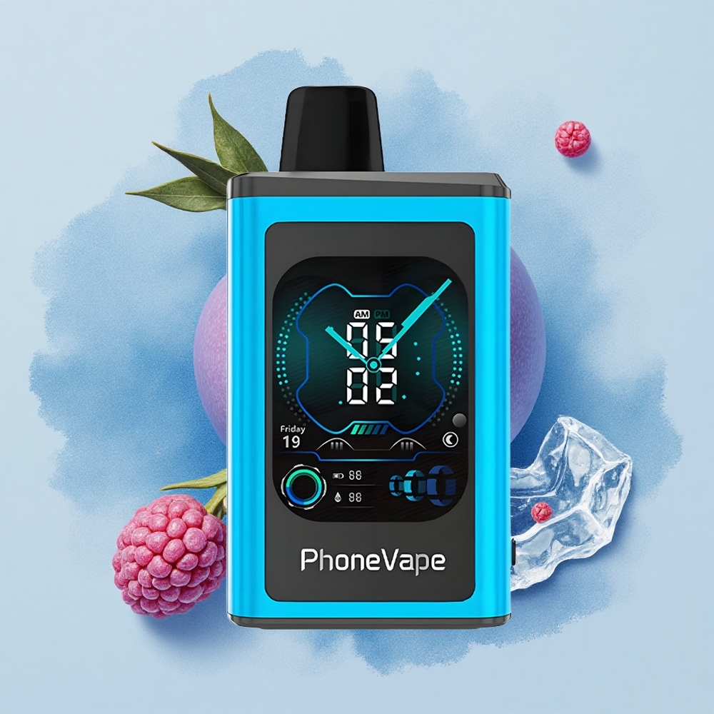 JNR PhoneVape 30000 Синьо Малинов Лед с Турбо Режим и Настроима въздушен поток