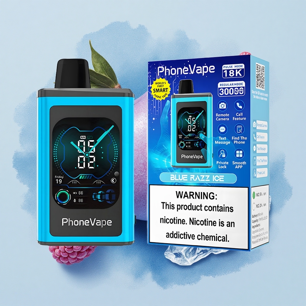 JNR PhoneVape 30000 Синьо Малинов Лед с Турбо Режим и Настроима въздушен поток