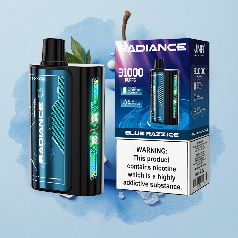 JNR Radiance 31000 Синьо Малинов Лед 28мл Двойна Мрежа 950мАч