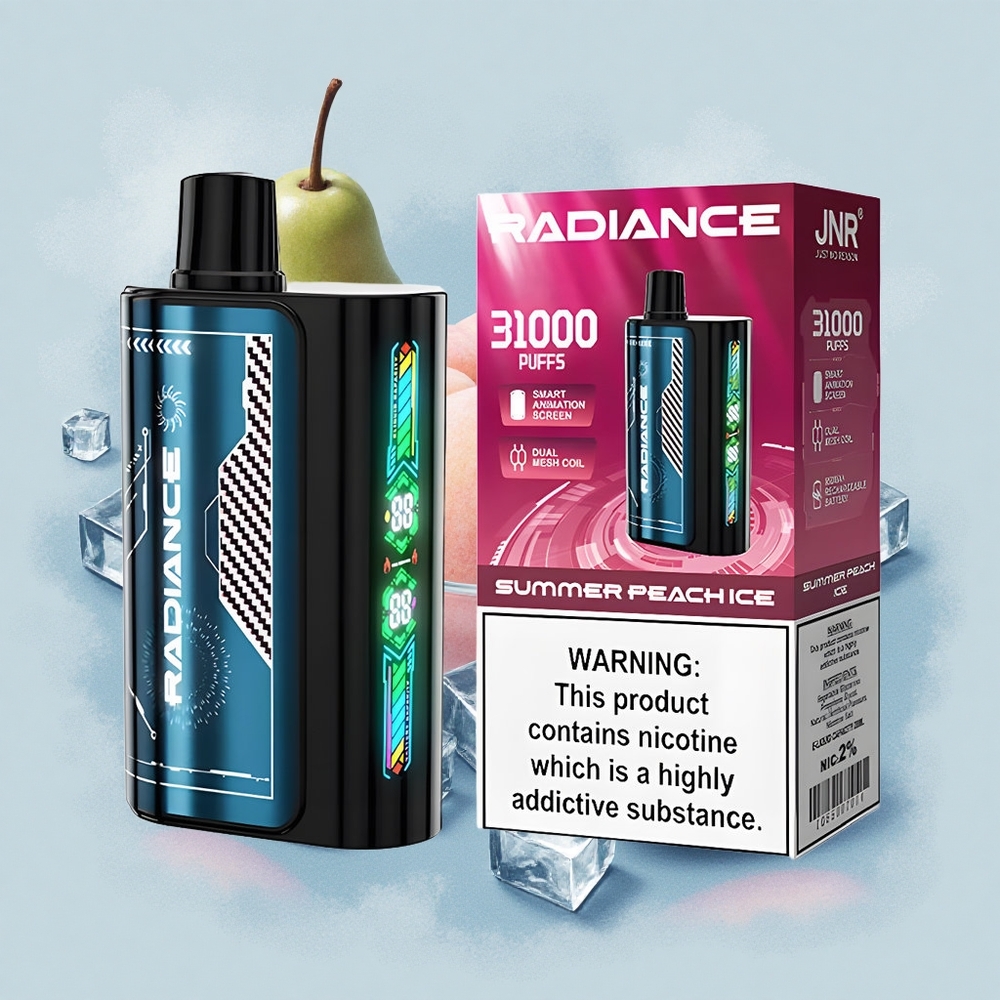 JNR Radiance 31000 Лятна Праскова Лед с Dual Mesh Coil и Type-C Зарядно