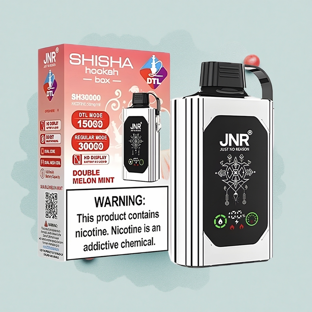 JNR Shisha Hookah Box 20500 Двойна Пъпешова Мента ХД Двойна Мрежа 25мл Тип-С
