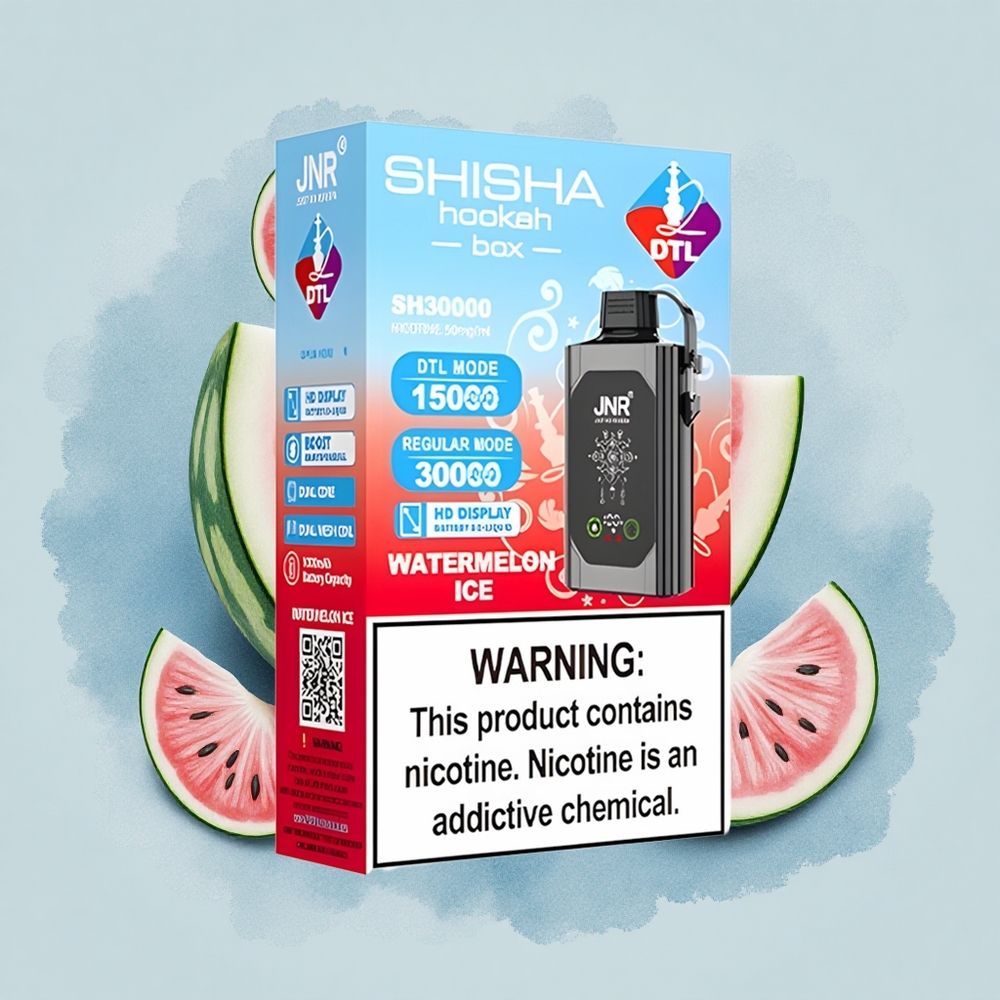 JNR Shisha Hookah Box 20500 Диня Лед с HD Дисплей и Dual Mesh Coil