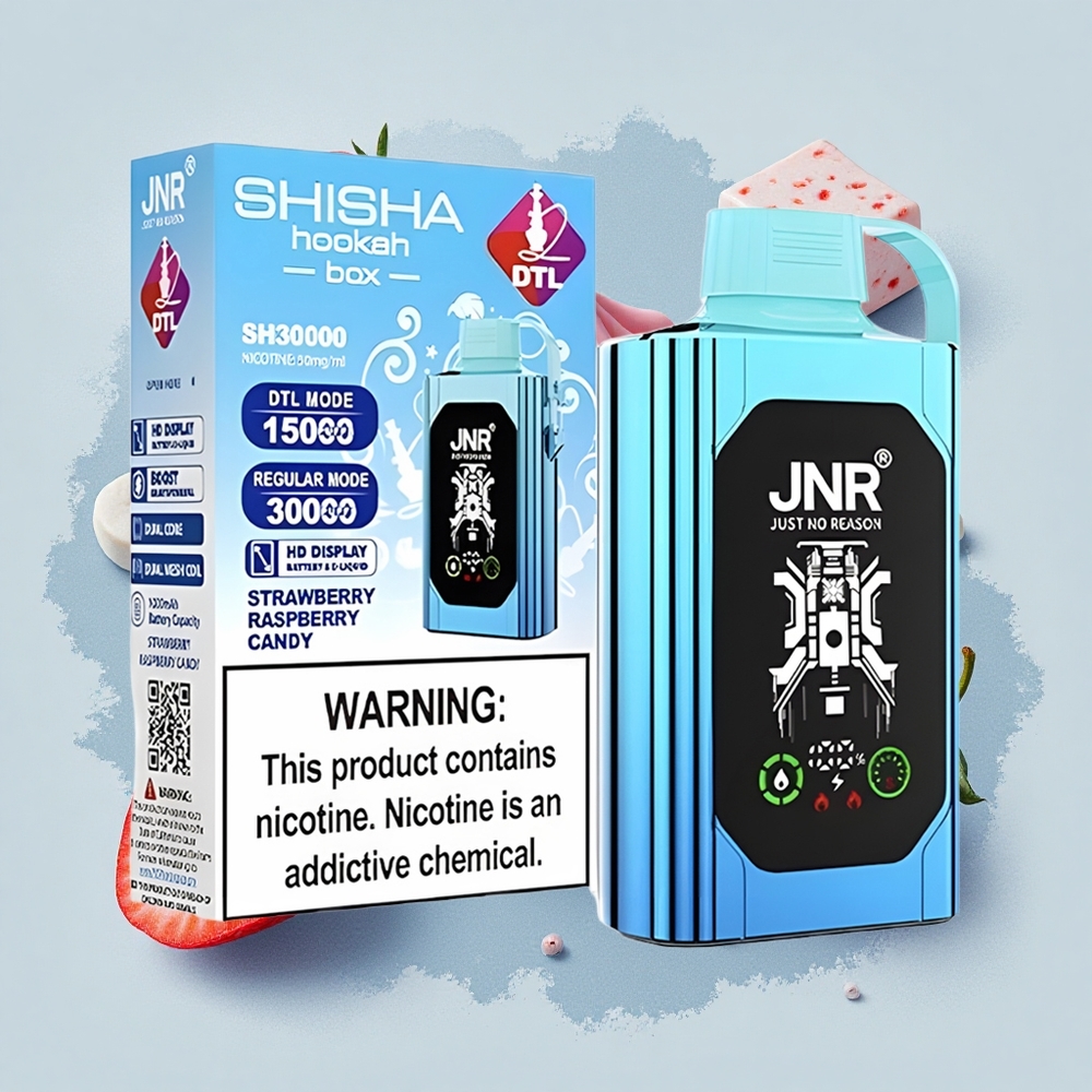 JNR Shisha Hookah Box 20500 Ягодов бонбон с HD дисплей и Dual Mesh Coil