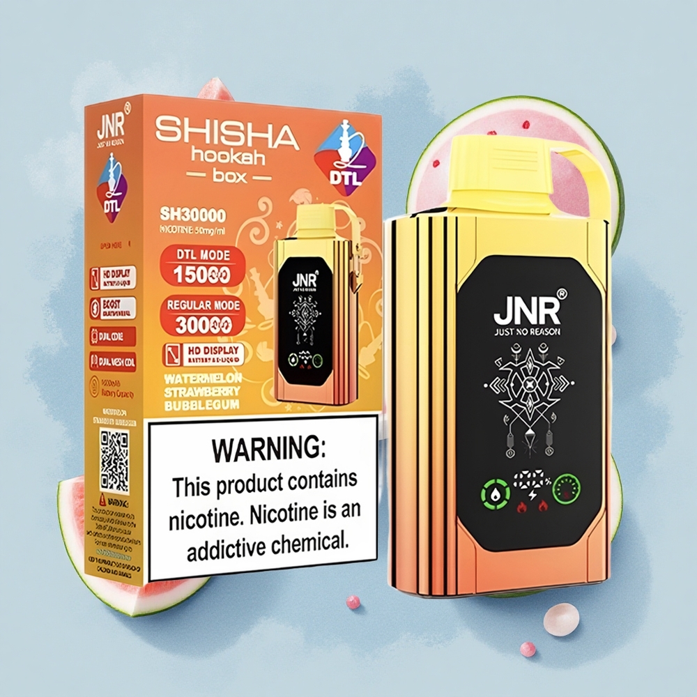 JNR Shisha Hookah Box 20500 Диня Ягода Дъвка с HD Дисплей и Dual Mesh Coil