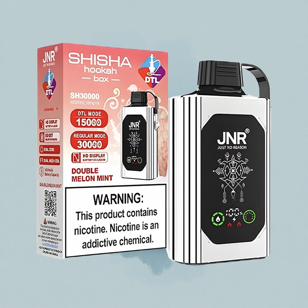JNR Shisha Hookah Box 20500 Двойна Ябълка HD Дисплей Dual Mesh Coil