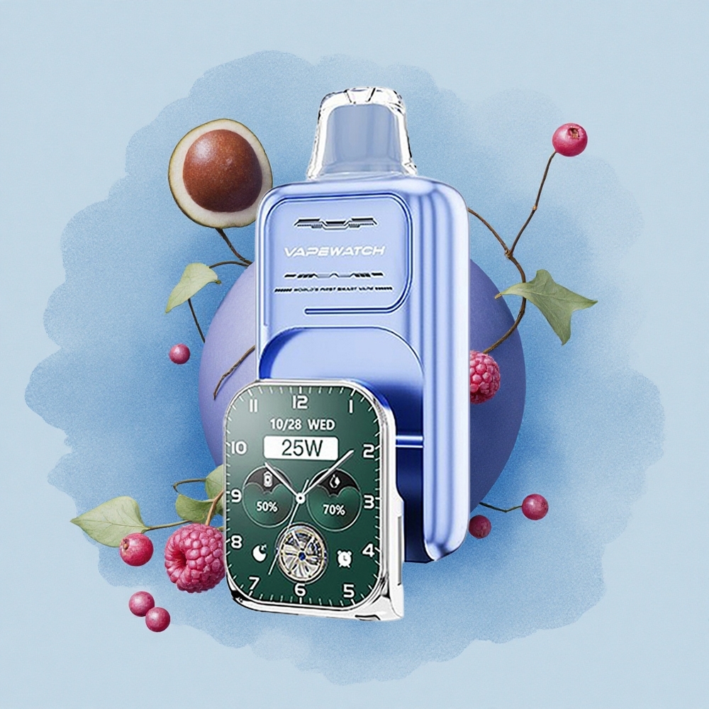 JNR VapeWatch 30000 Синьо Малинов Лед 1000mAh Dual Mesh Coil