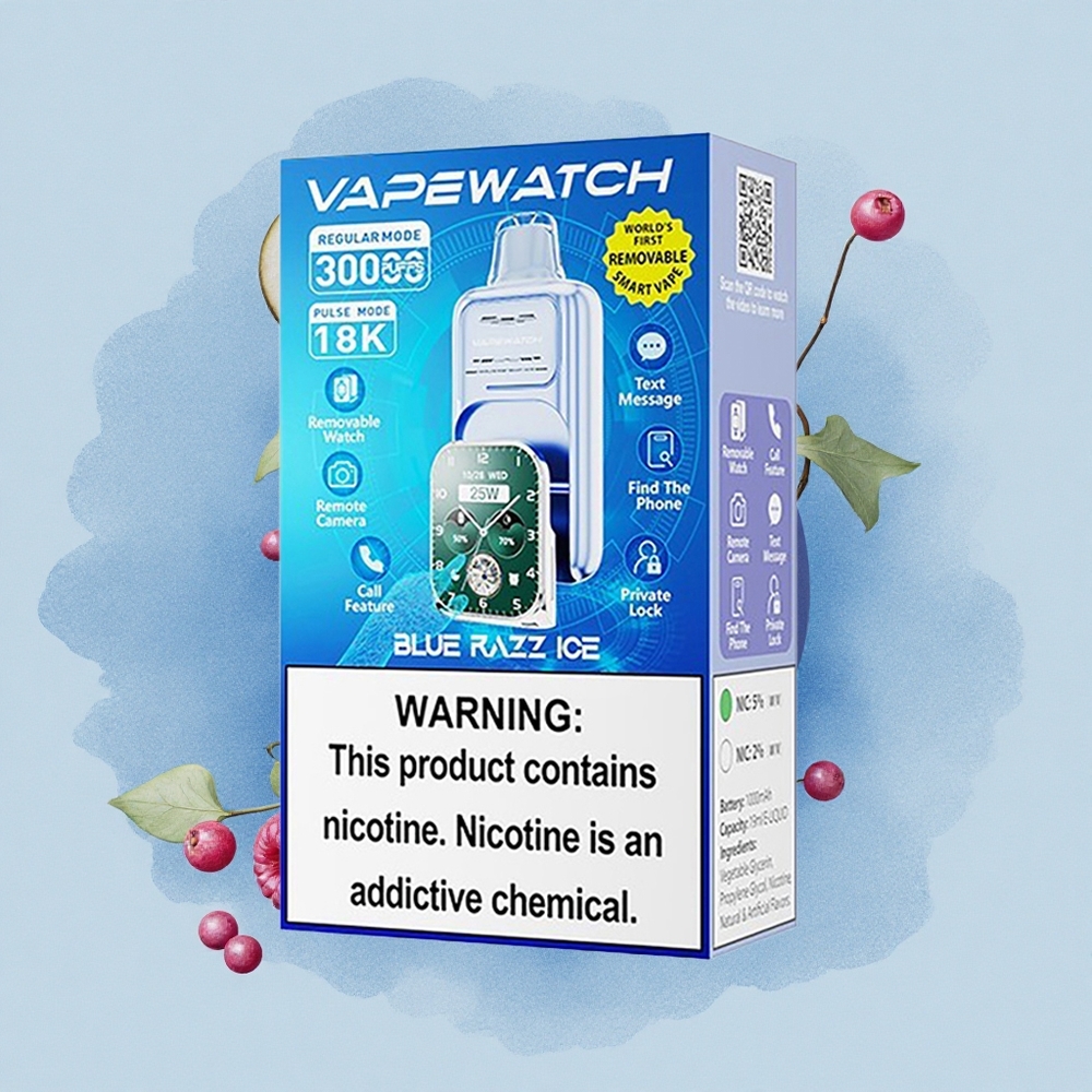 JNR VapeWatch 30000 Синьо Малинов Лед 1000mAh Dual Mesh Coil