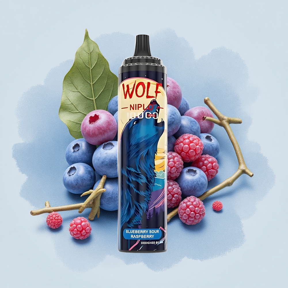 JNR Wolf Niplo 10000 Червена боровинка кисел малинов вкус с 20ml и Type-C