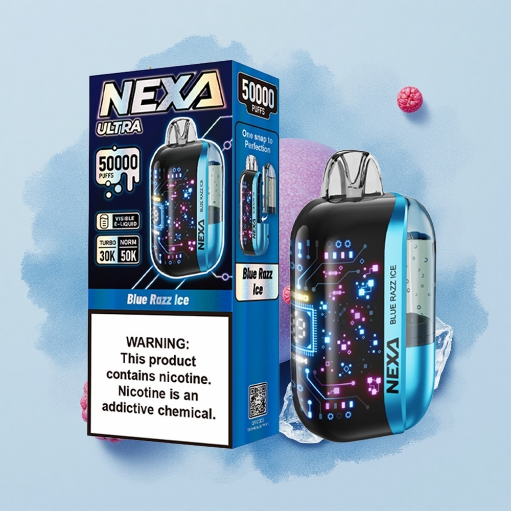 NEXA Ultra 50000 Puffs Синьо Малинов Лед 20мл Тип-C Зарядно