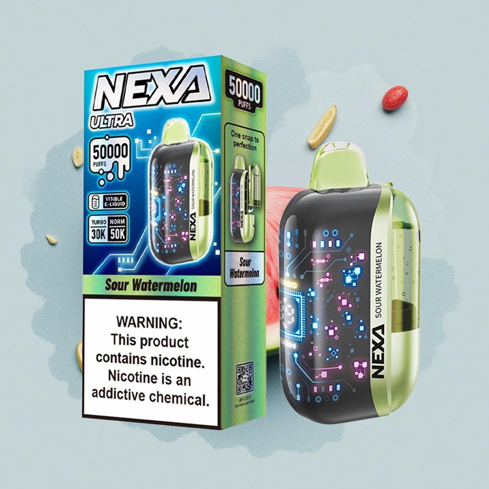 NEXA Ultra 50000 Puffs Кисела Диня Ултра 50K с 20мл Презареден Капацитет и 5% Никотин