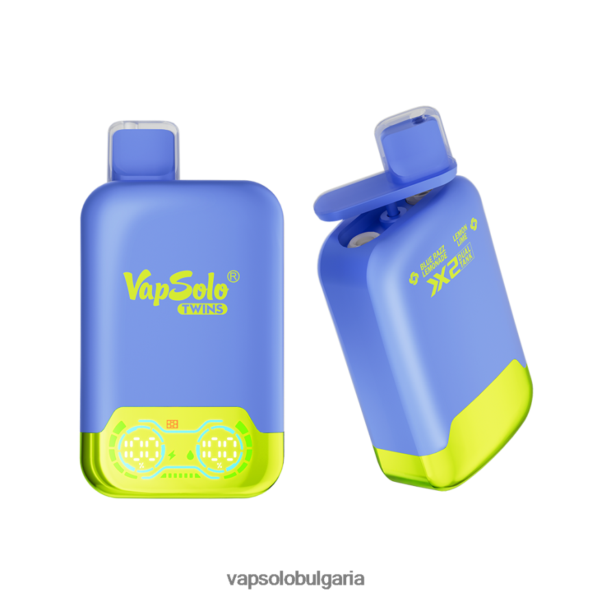 VapSolo Buy - VapSolo TWINS вейп за еднократна употреба H6H0BB26 blue razz лимонада и лимонов лайм