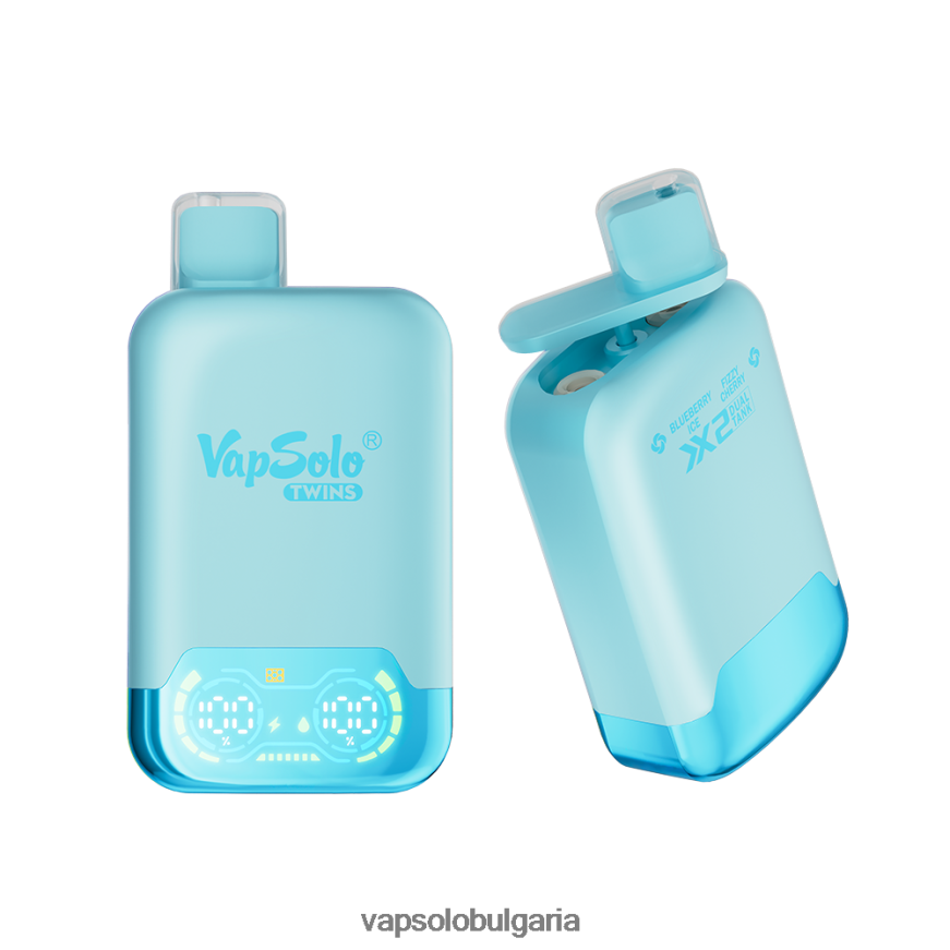 VapSolo Vape - VapSolo TWINS вейп за еднократна употреба H6H0BB27 боровинков лед и газирана череша
