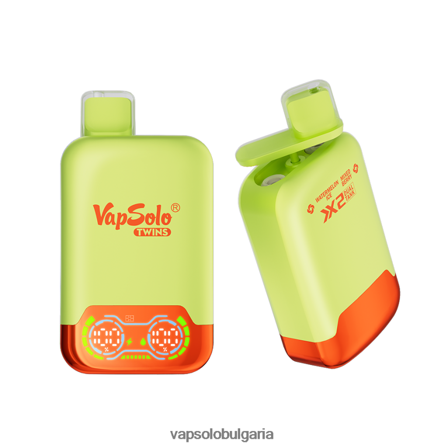 VapSolo Vape - VapSolo TWINS вейп за еднократна употреба H6H0BB34 сладолед от диня и смес от горски плодове