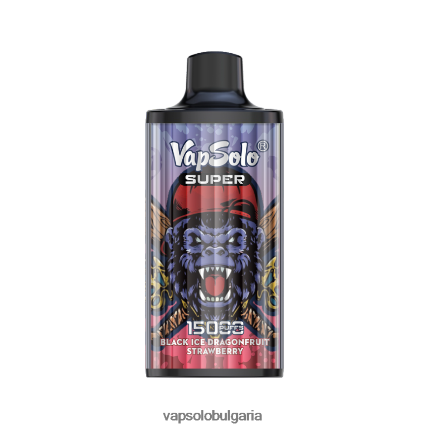 VapSolo Vape - VapSolo SUPER вейп за еднократна употреба H6H0BB13 черен лед дрънгофрут ягода