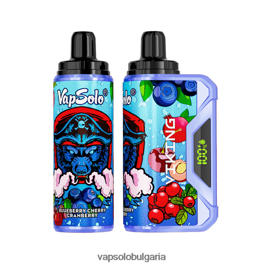 VapSolo София - VapSolo VIKING вейп за еднократна употреба H6H0BB37 боровинка череша червена боровинка